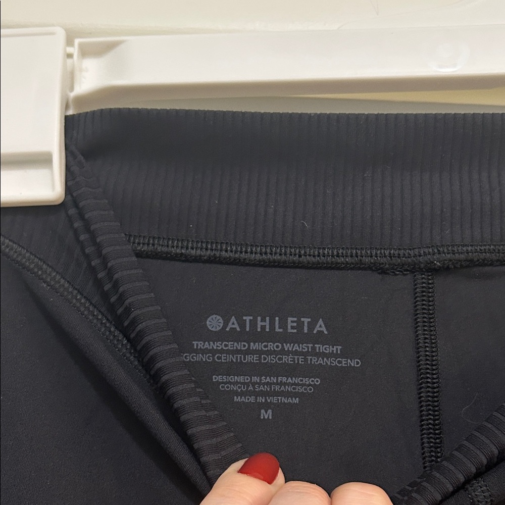 Athleta Black Transcend Micro Waist Tight Leggings 7/8
